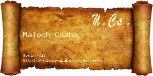 Maloch Csaba névjegykártya